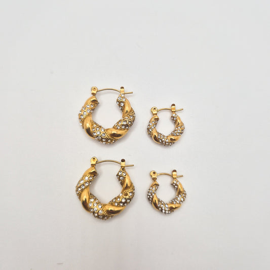 Sonya twisted hoop with zircons Small