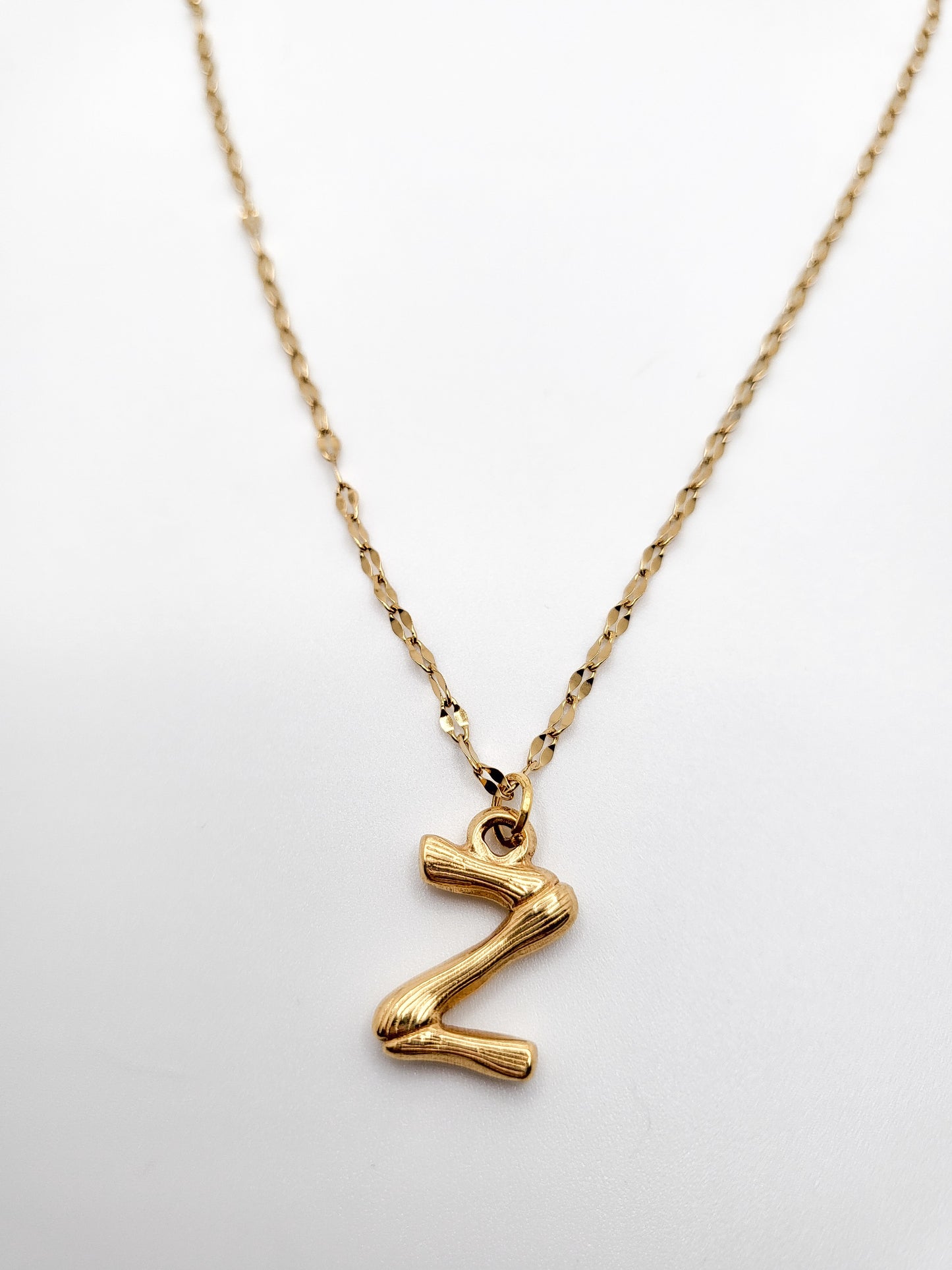 Bamboo letter necklace