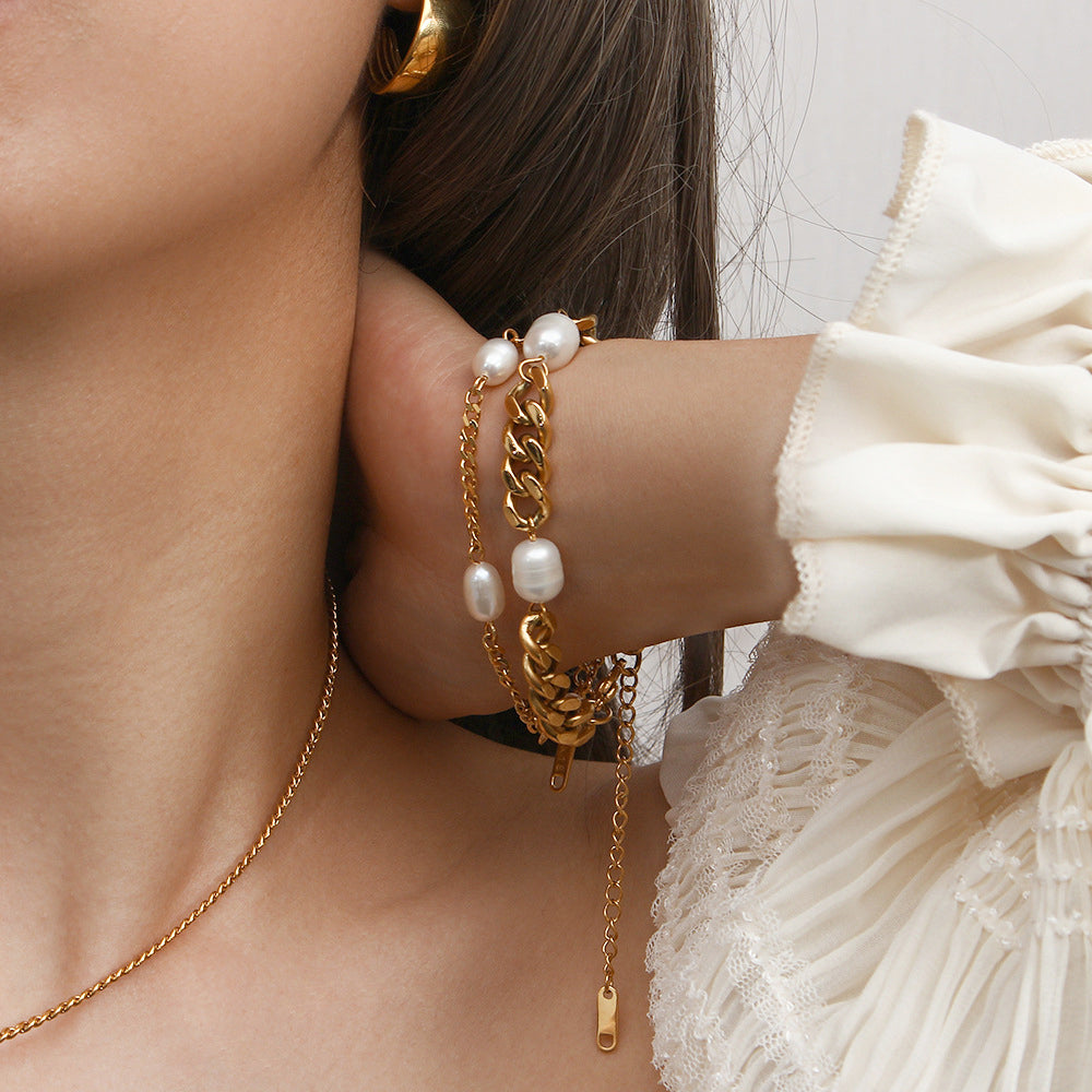 Lora small cuban chain bracelet