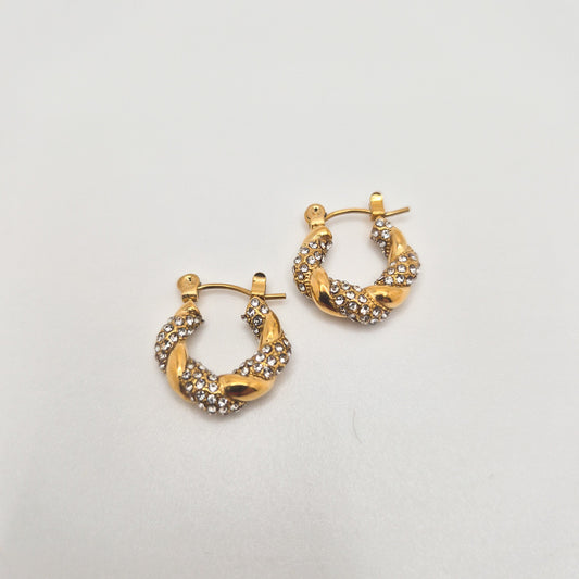 Sonya twisted hoop with zircons Small