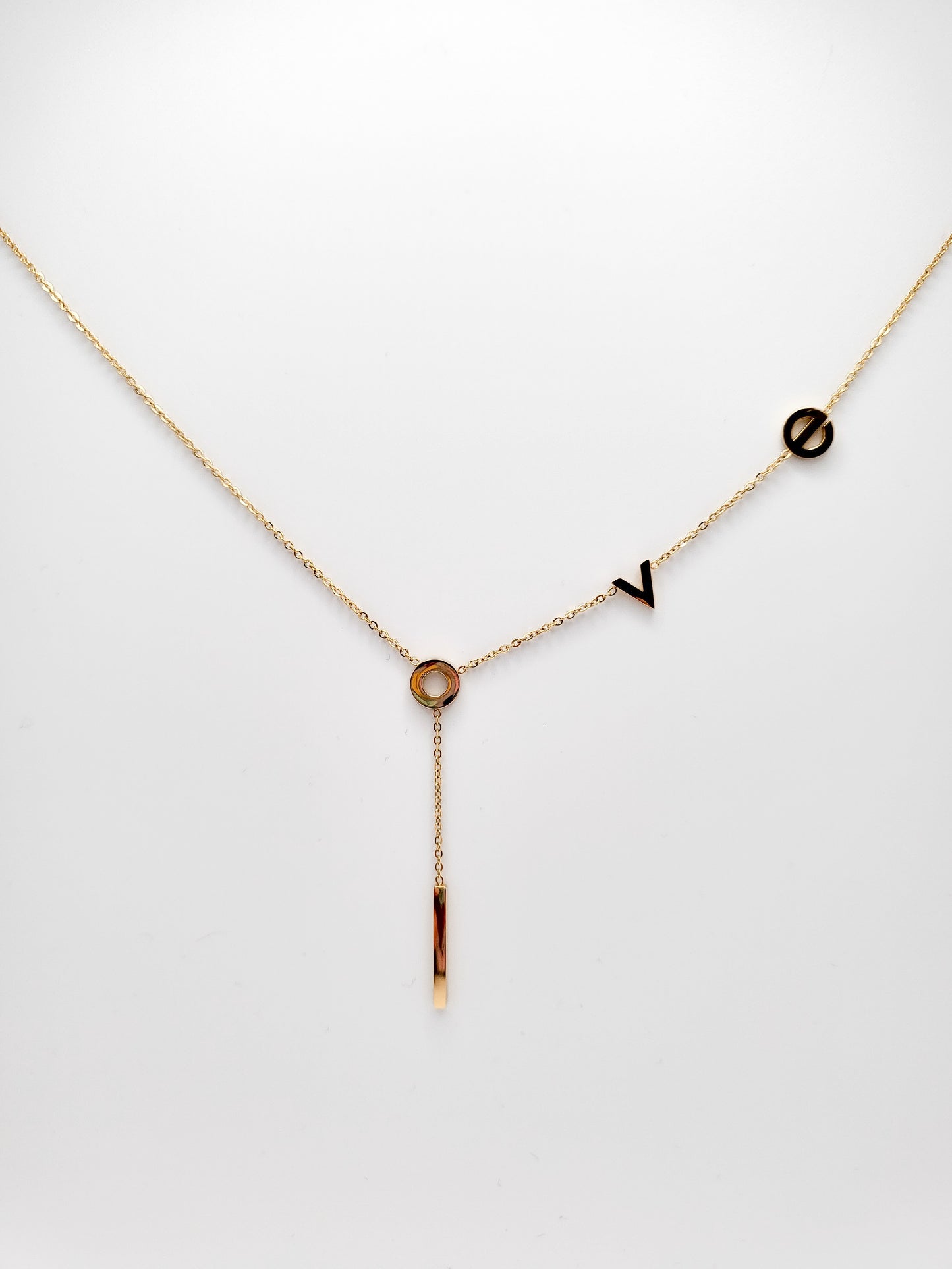 Love pendant gold plated necklace