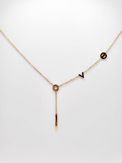 Love pendant gold plated necklace