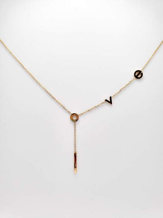 Love pendant gold plated necklace