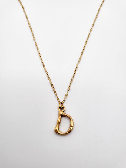 Bamboo letter necklace