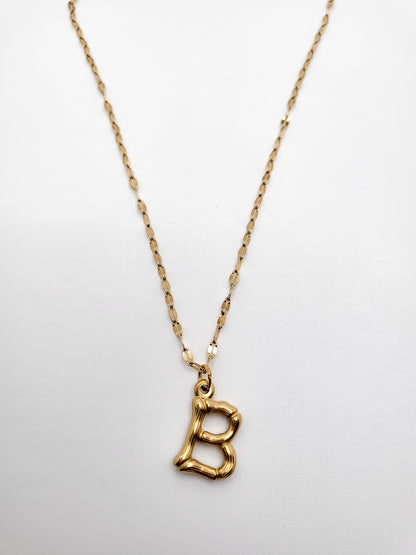 Bamboo letter necklace