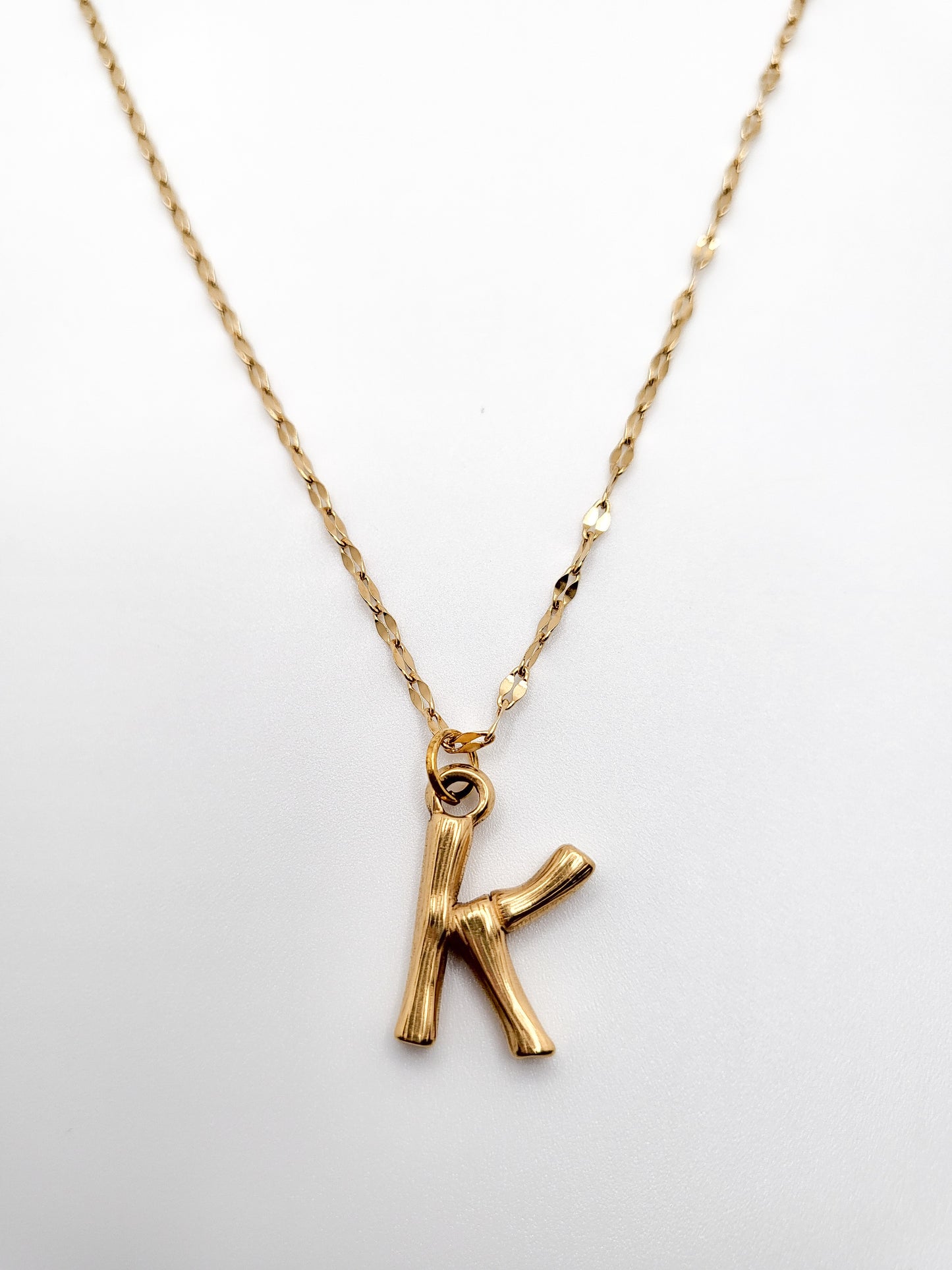 Bamboo letter necklace