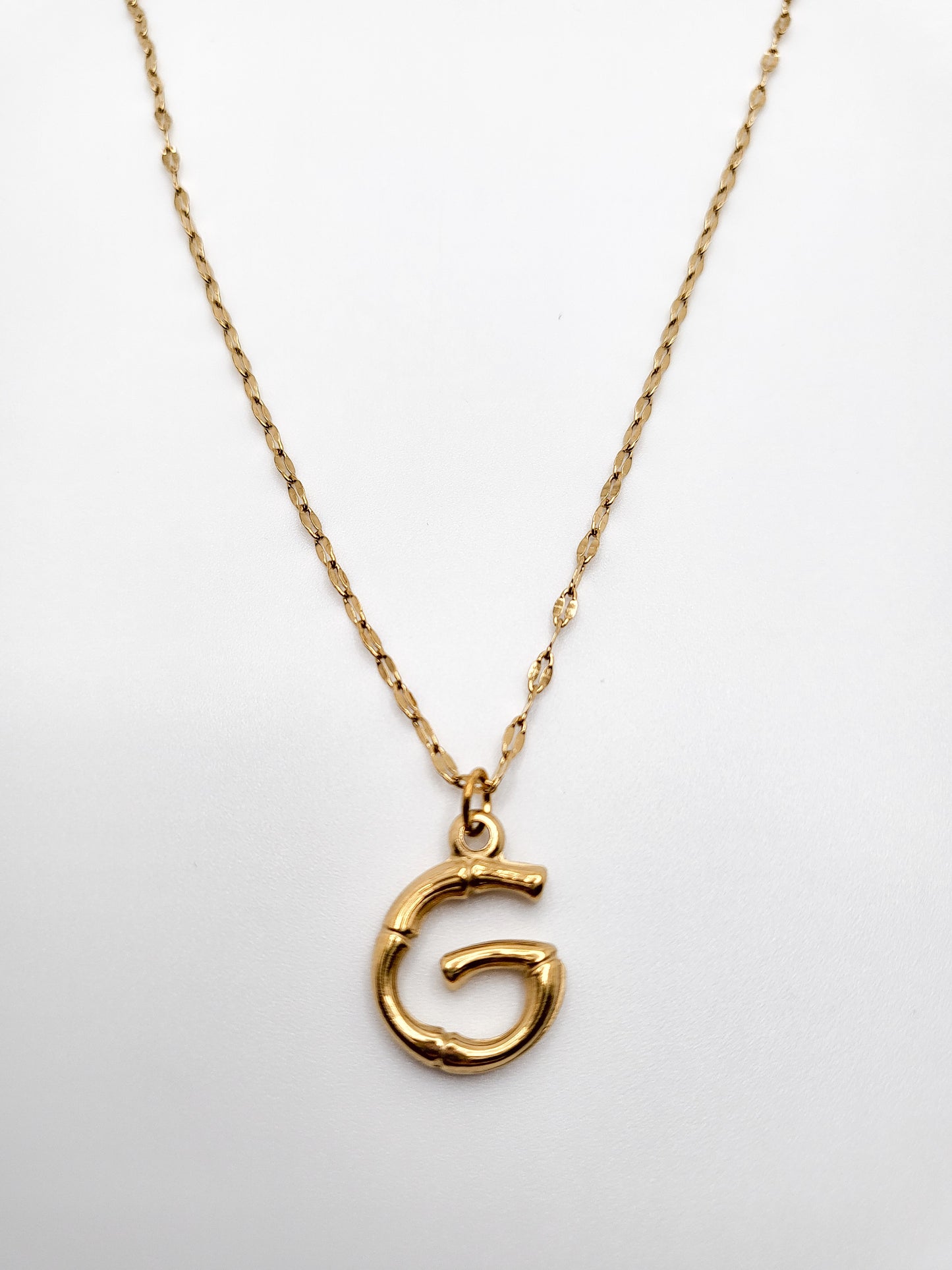 Bamboo letter necklace