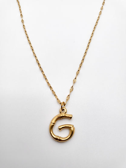 Bamboo letter necklace