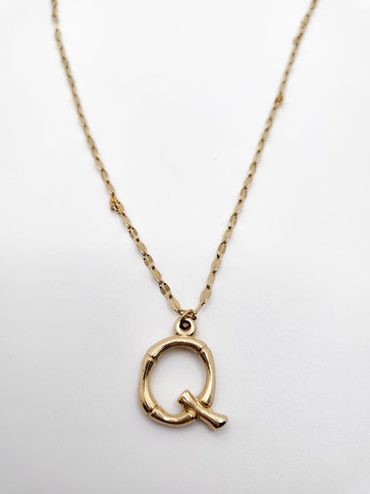 Bamboo letter necklace