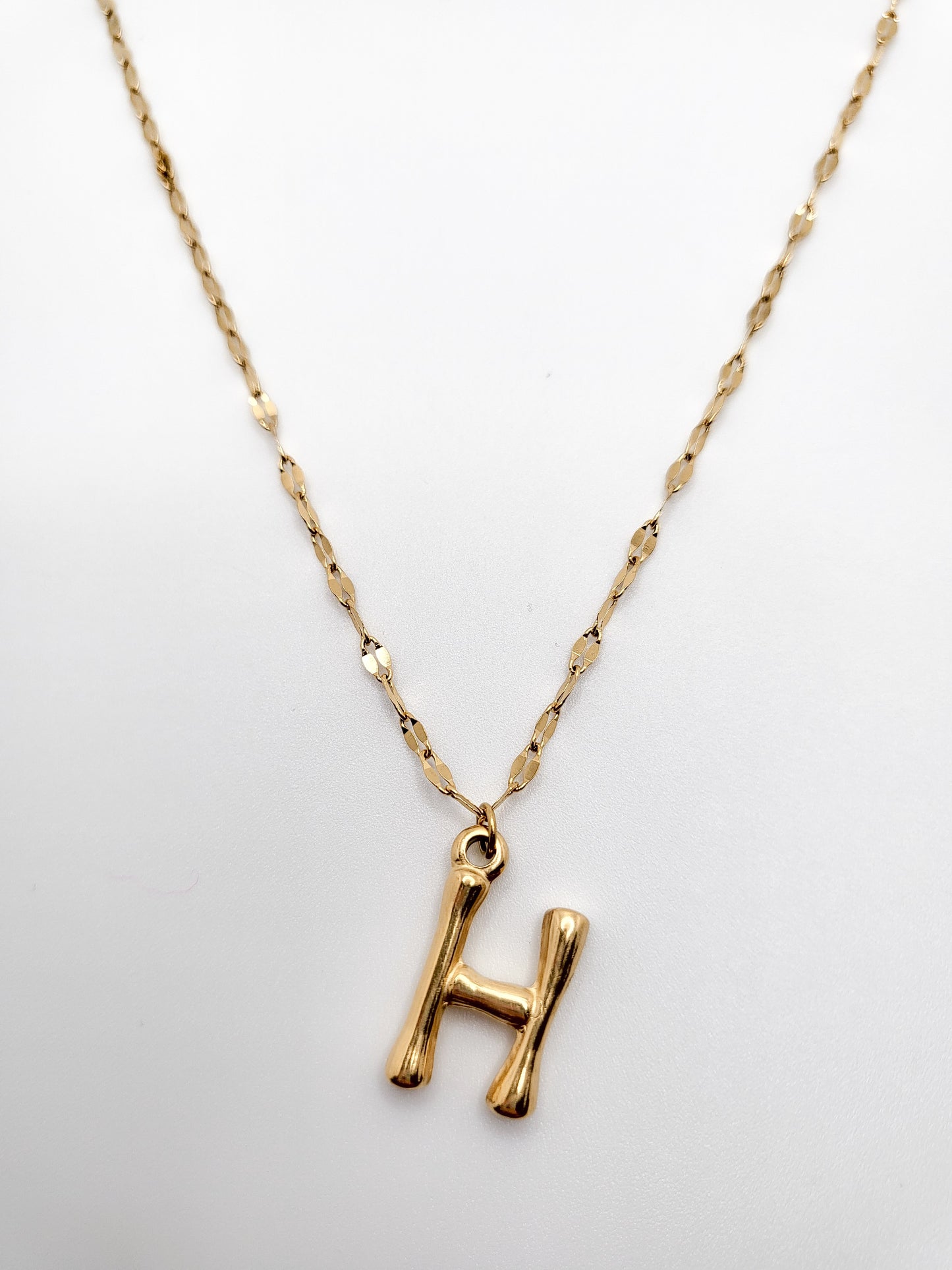Bamboo letter necklace