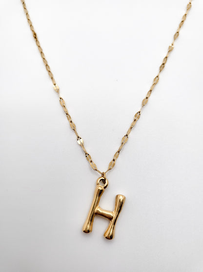 Bamboo letter necklace
