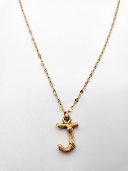 Bamboo letter necklace