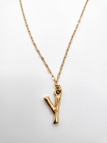 Bamboo letter necklace
