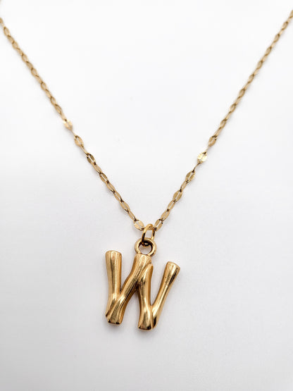 Bamboo letter necklace