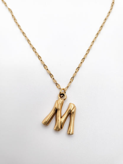 Bamboo letter necklace
