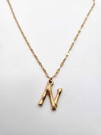 Bamboo letter necklace