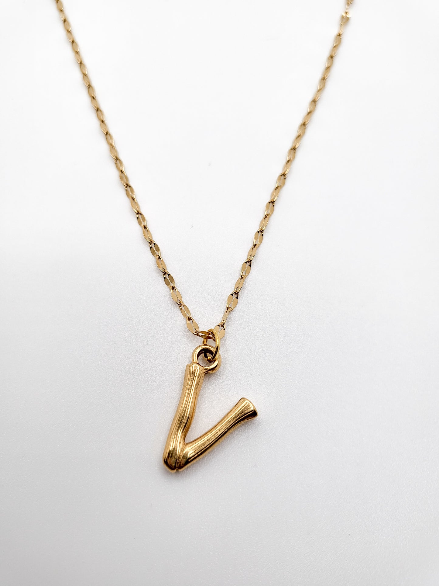Bamboo letter necklace