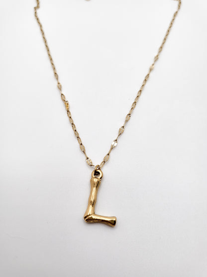 Bamboo letter necklace