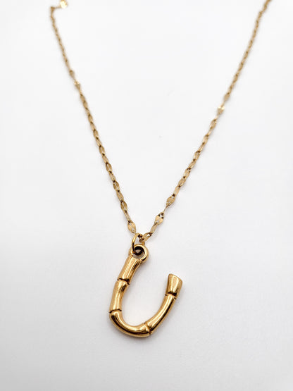 Bamboo letter necklace