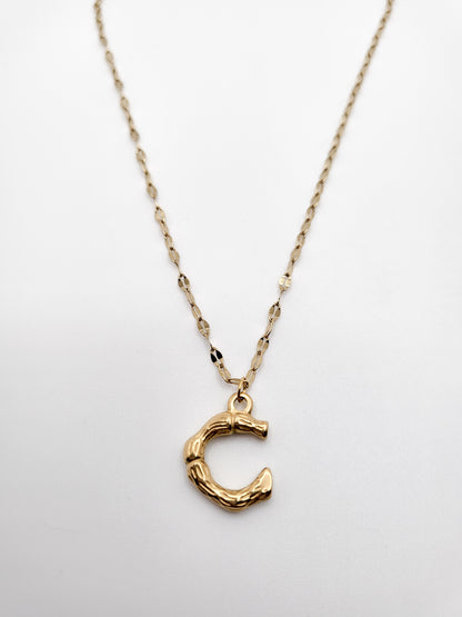 Bamboo letter necklace
