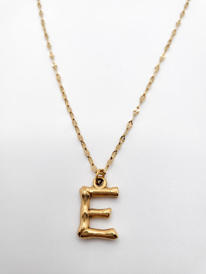 Bamboo letter necklace