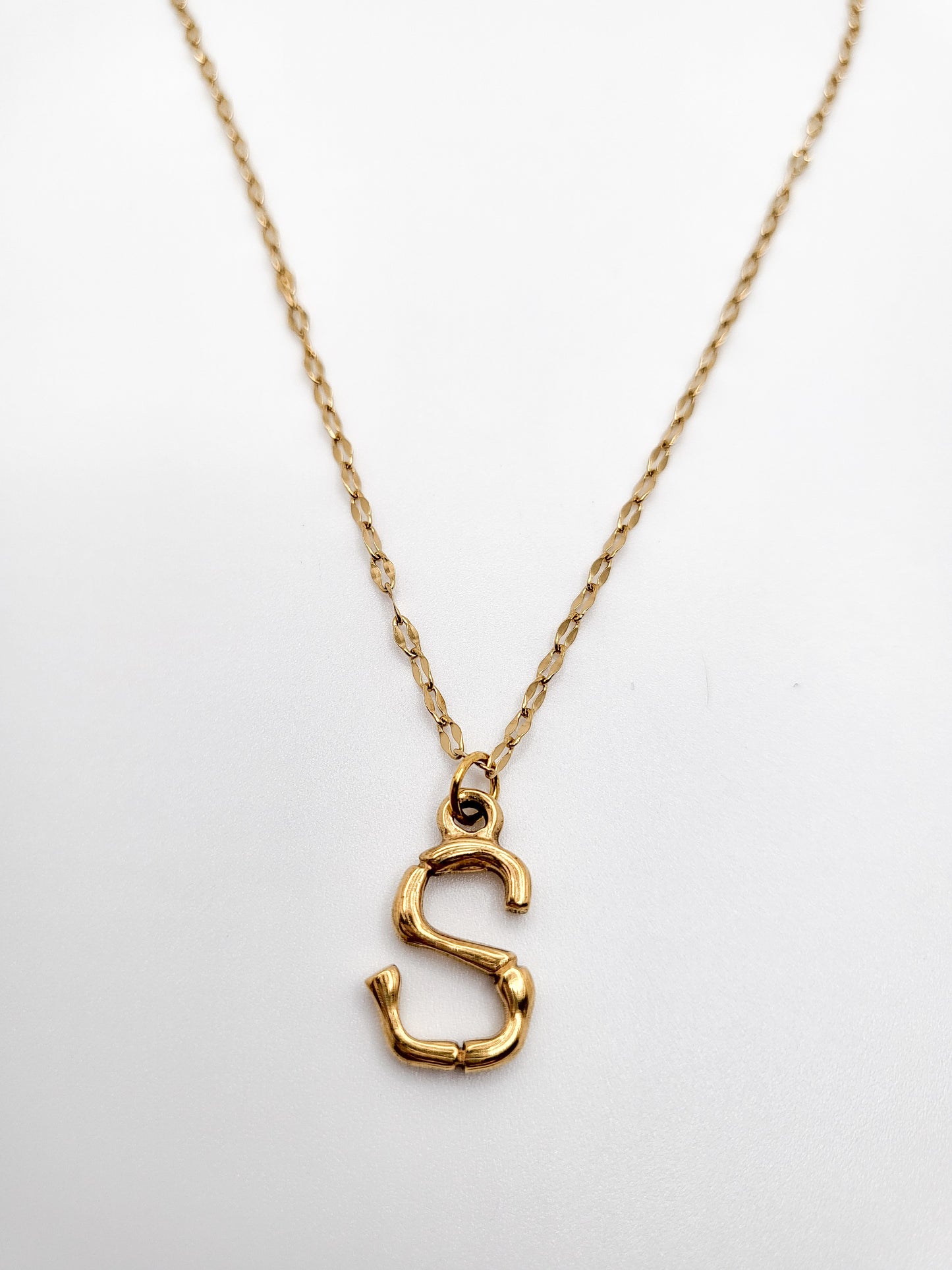 Bamboo letter necklace