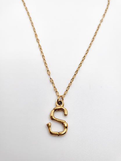 Bamboo letter necklace