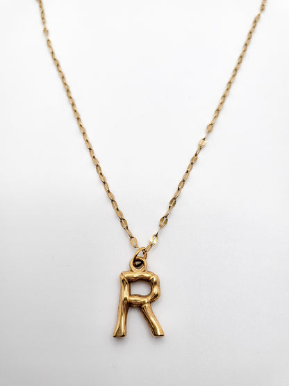 Bamboo letter necklace
