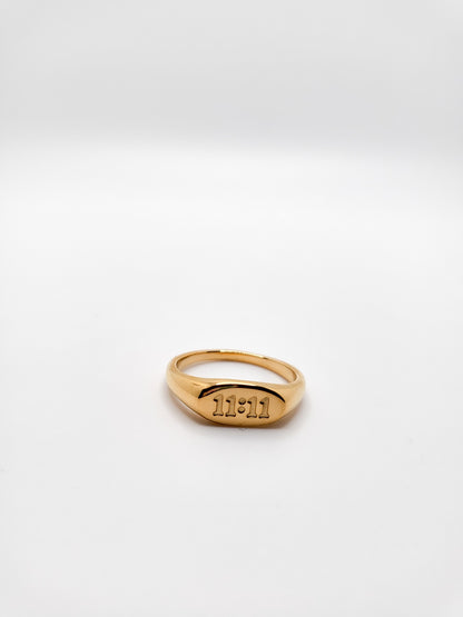 11:11 angel number gold plated ring