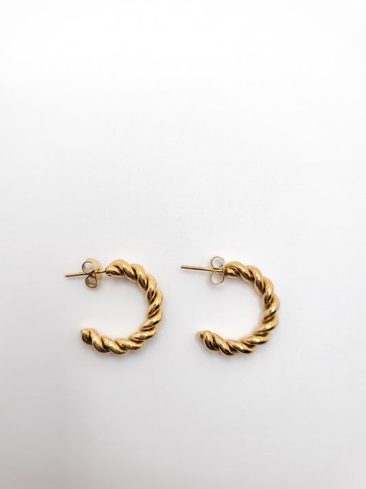 Mimi twisted hoops small
