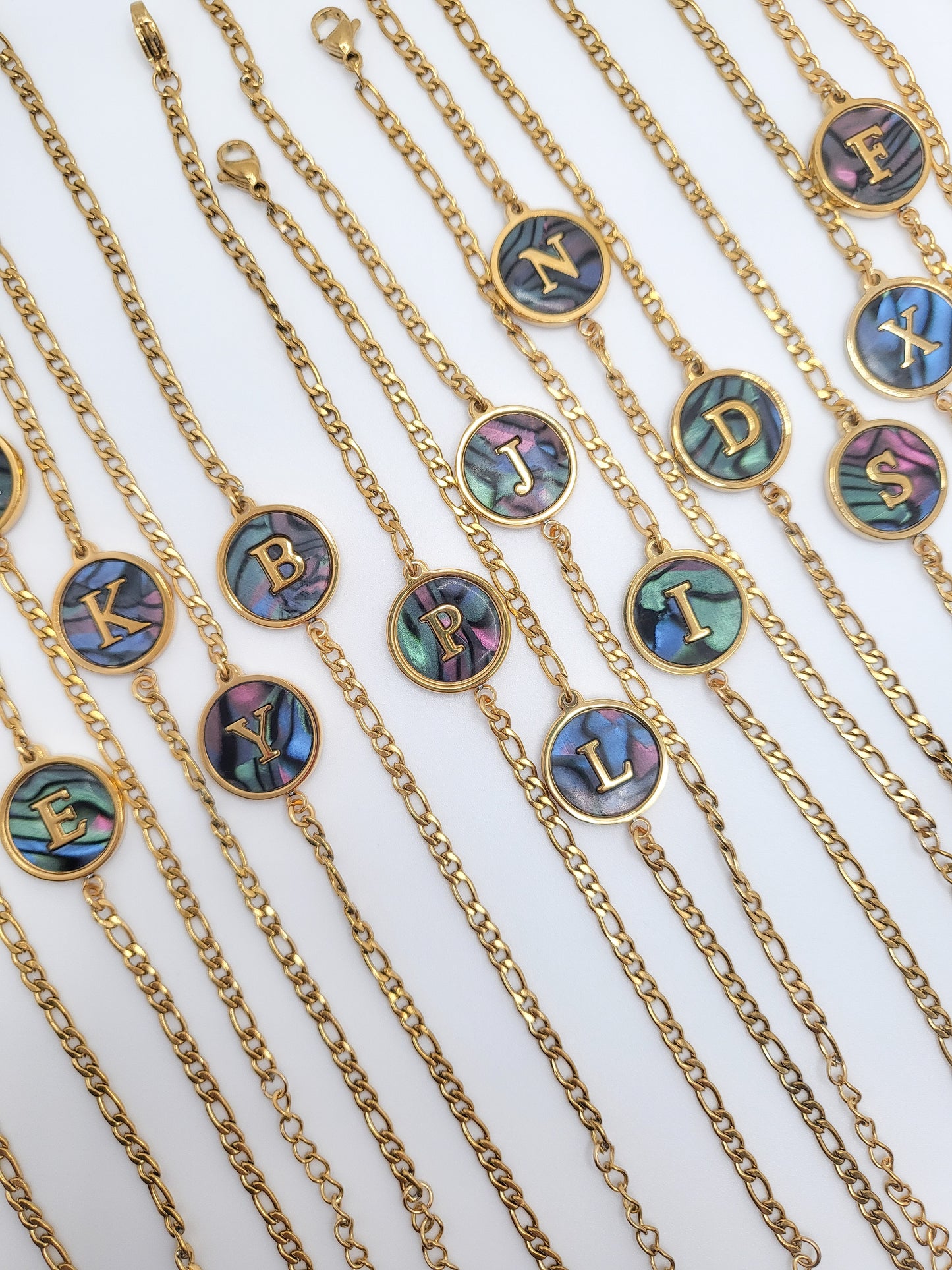 Gold plated bracelets with initial letter