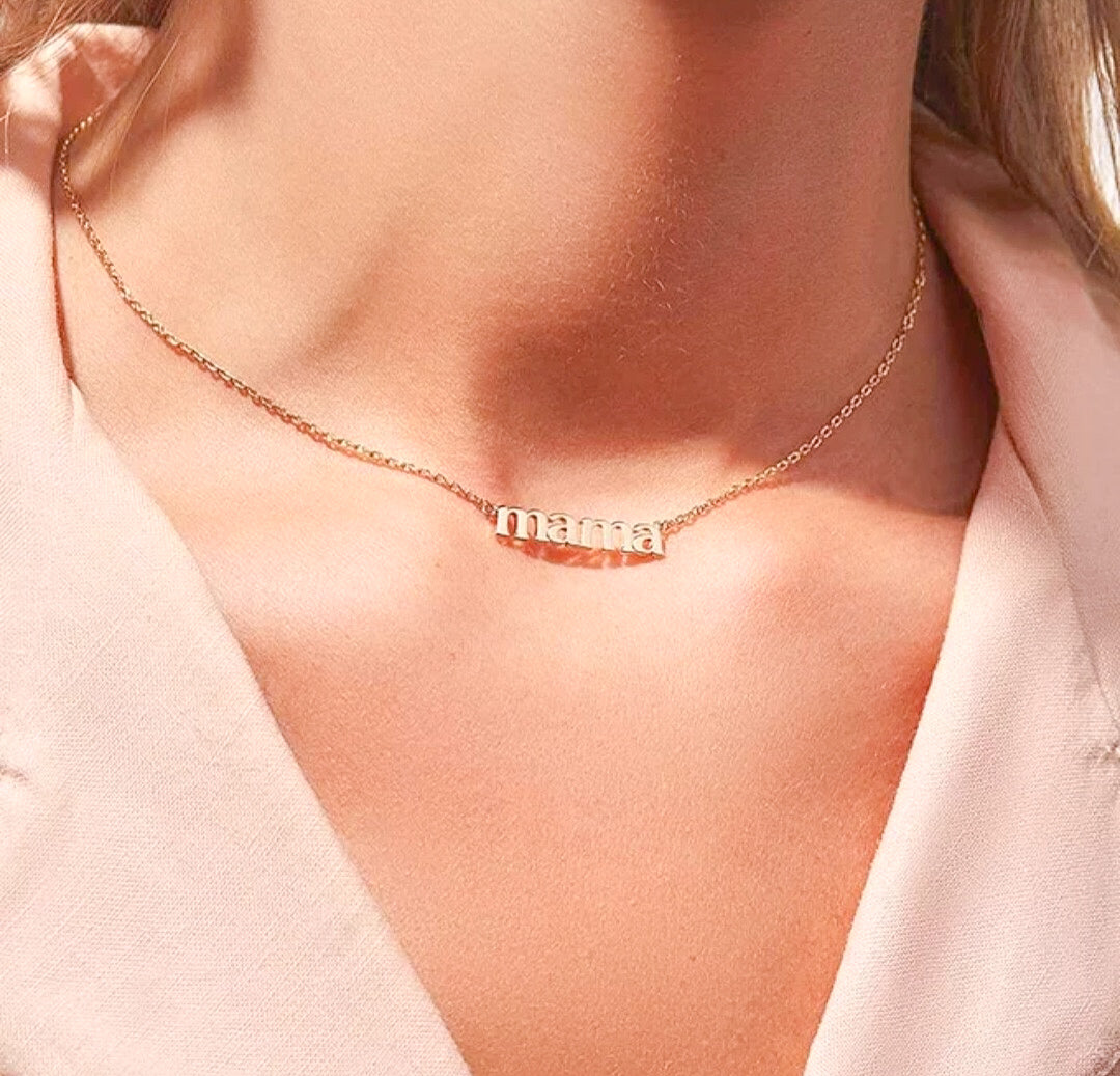 Mama gold plated necklace o model