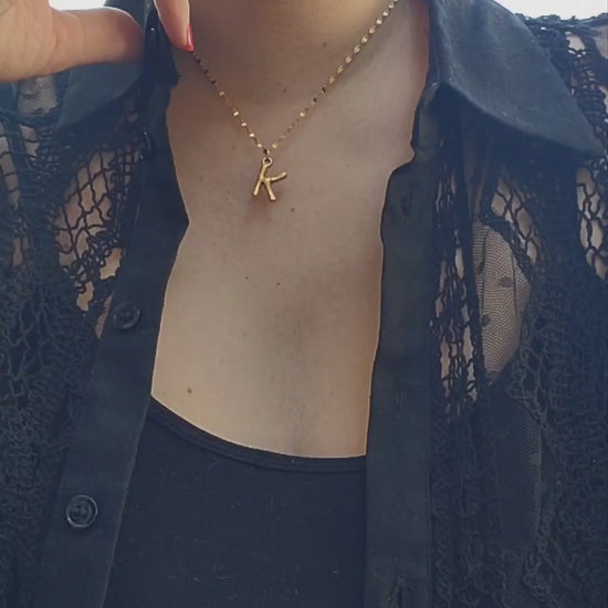 18k gold plated necklace with initial letter of your name