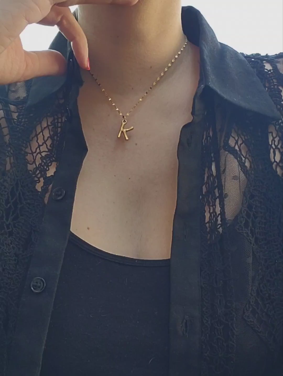 18k gold plated necklace with initial letter of your name